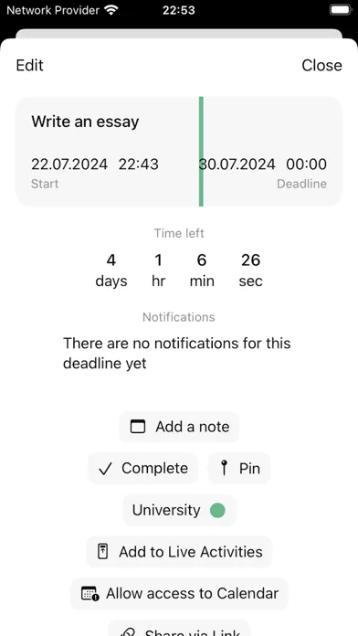 تصاویر Deadline App